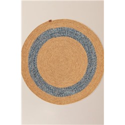 Vernal Yuvarlak Kilim - Naturel/Mavi - 100 cm