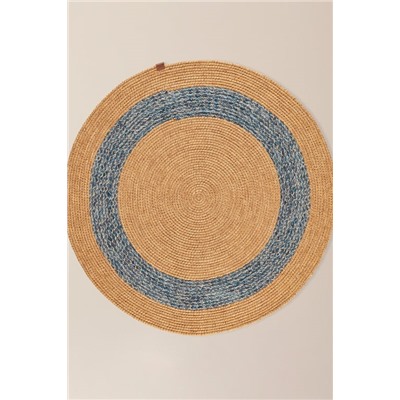 Vernal Yuvarlak Kilim - Naturel/Mavi - 100 cm