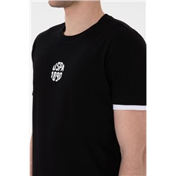 Erkek Regular Fit Bisiklet Yaka Siyah Tişört