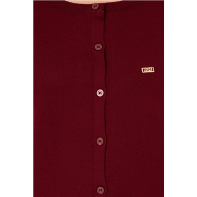 Kadın Bordo Basic Triko Hırka