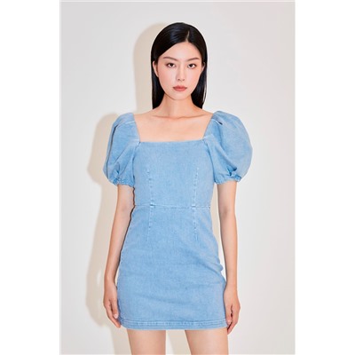 Vestido recto vaquero Azul