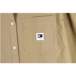 Удлиненная рубашка Tomm*y Jean*s, выполненная из оригинальной ткани заказчика