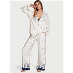 Glazed Satin Long Pajama Set