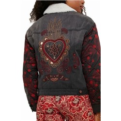 Chaqueta vaquera oversize bimateria