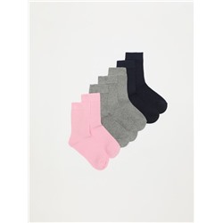 PACK OF 7 PAIRS OF BASIC COLOURED LONG SOCKS