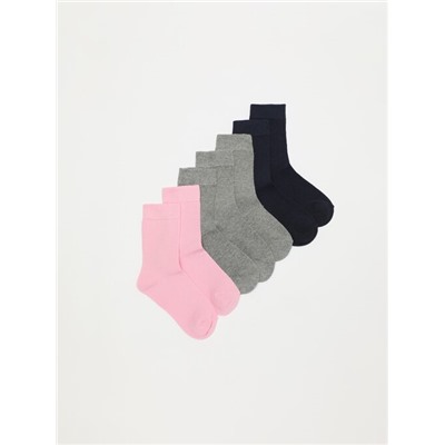 PACK OF 7 PAIRS OF BASIC COLOURED LONG SOCKS
