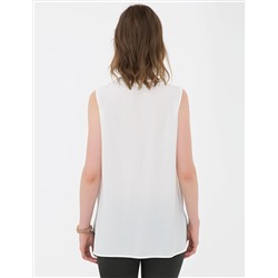 Ekru Regular Fit Kolsuz Bluz
