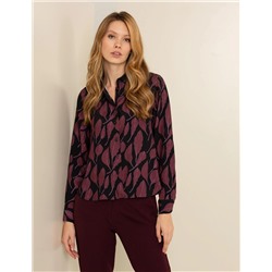 Siyah Regular Fit Desenli Uzun Kollu Gömlek