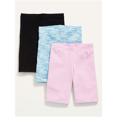 Long Jersey Biker Shorts 3-Pack for Girls