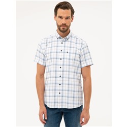 Lacivert Regular Fit Kısa Kollu Gömlek