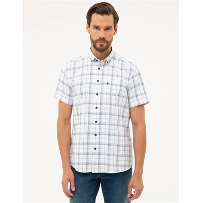 Lacivert Regular Fit Kısa Kollu Gömlek