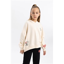 Defacto Kız Çocuk Snoopy Relax Fit Kapüşonlu Sweatshirt A7734A823AU