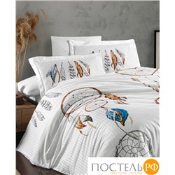 Постельное белье Карвен Stripe Satin с цветным принтом семейное N251-SB012 (7пр.)