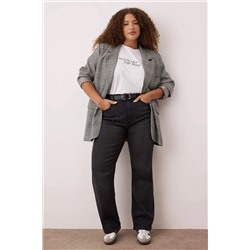 More Sustainable Siyah Yüksek Bel Comfort Straight Fit Büyük Beden Jeans TBBAW24CJ00045