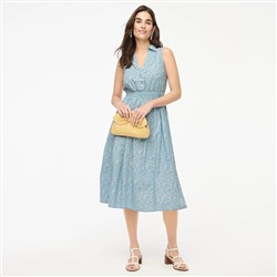 Printed collared midi dress
