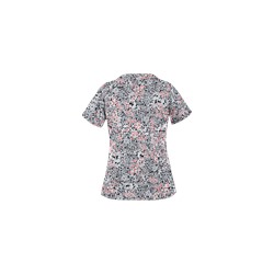 UA Spring Ditzy Silver Print Scrub Top