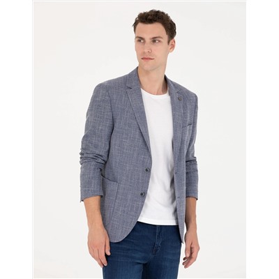 Koyu Mavi Ekstra Slim Fit Blazer Spor Ceket