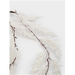 Ветка декоративная, 45 см, пластик/бумага, белая, Заснеженная ветка, Interior silver