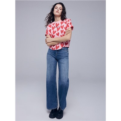 Gemustertes Kimono-T-Shirt