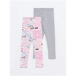 2-PACK OF LONG BASIC PLAIN AND PRINTED LEGGINGS