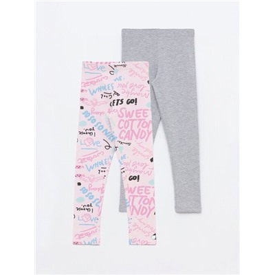 2-PACK OF LONG BASIC PLAIN AND PRINTED LEGGINGS