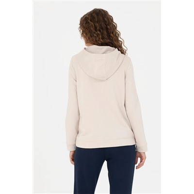 Kadın Krem Kapüşonlu Sweatshirt