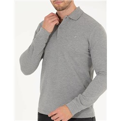 Gri Melanj Slim Fit Basic Sweatshirt