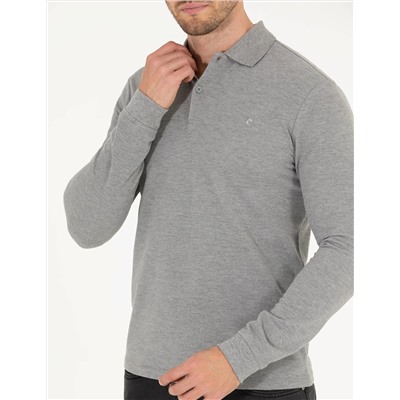 Gri Melanj Slim Fit Basic Sweatshirt