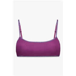 Sujetador top algodón copas extraíbles burgundy
