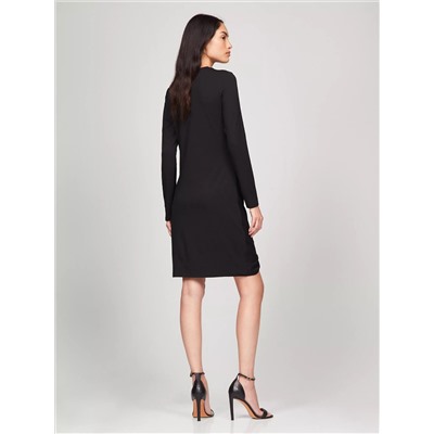 Long-Sleeve Knotted Stretch Dress