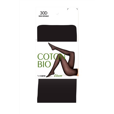 Pantis de algodón orgánico 30 deniers - Negro