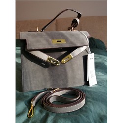 Красивая серая сумка из искусственного материала 👜