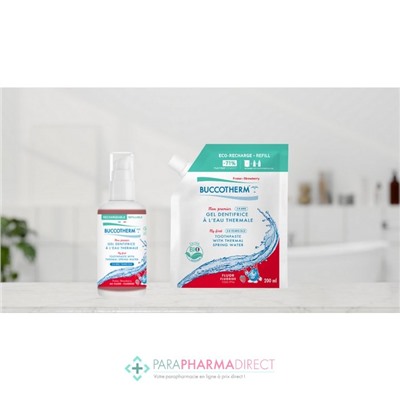 Buccotherm "Mon Premier" Gel Dentifrice Rechargeable à l'Eau Thermale 2-6 ans Fraise BIO 100ml