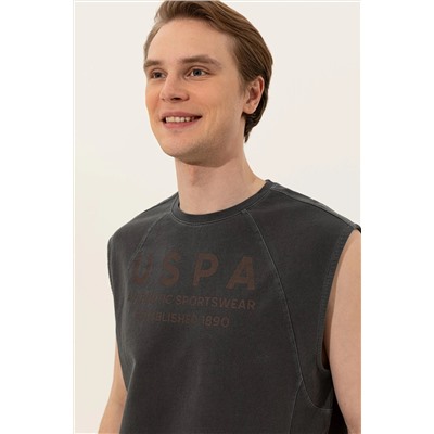Erkek Antrasit Bisiklet Yaka T-Shirt