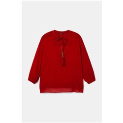 Blusa manga 3/4 cuello pico