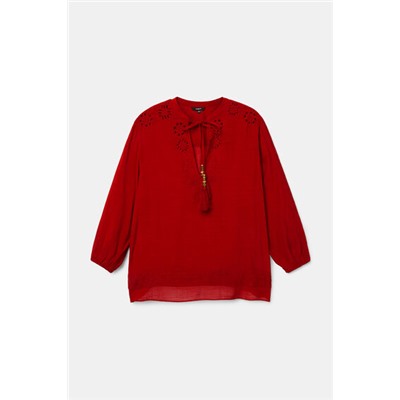 Blusa manga 3/4 cuello pico