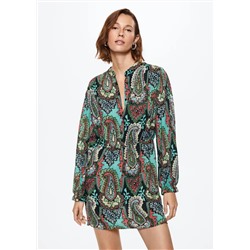 Vestido estampado paisley -  Mujer | MANGO OUTLET España