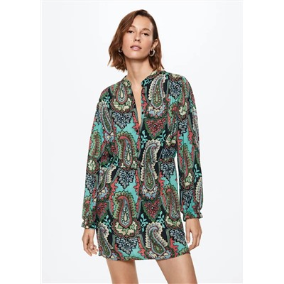Vestido estampado paisley -  Mujer | MANGO OUTLET España