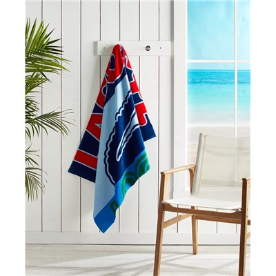 Lacoste Home Cropped Croc Logo Cotton Beach Towel