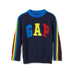 Crazy stripe logo crewneck sweater