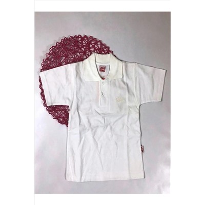 Beberium Kids Unisex Çocuk Beyaz Kısa Kollu Okul T-shirt 4032
