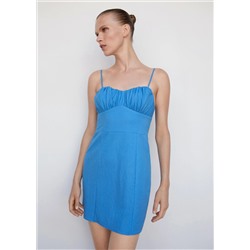 Vestido corto escote fruncido
