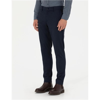 Lacivert Slim Fit Kanvas Pantolon