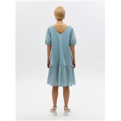 Платье из хлопка с V-образным вырезом