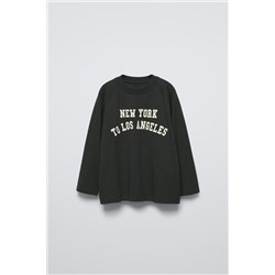 RAGLAN T-SHIRT WITH SLOGAN