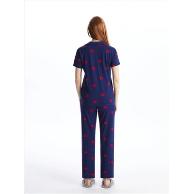 LC Waikiki Gömlek Yaka Desenli Kısa Kollu Kadın Pijama Takımı, LCW DREAM                                            
                                            Gömlek Yaka Desenli Kısa Kollu Kadın Pijama Takımı