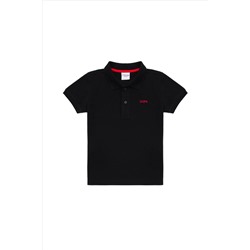 Erkek Çocuk Siyah Basic Polo Yaka Tişört