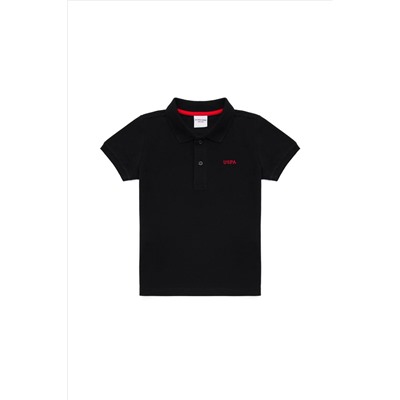 Erkek Çocuk Siyah Basic Polo Yaka Tişört