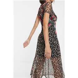 Vestido flores animal print