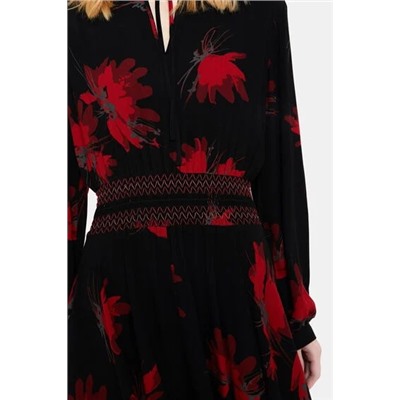 Vestido evasé manga larga